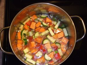 Valerie's Rubber Chicken Clean out the crisper soup ready to simmer