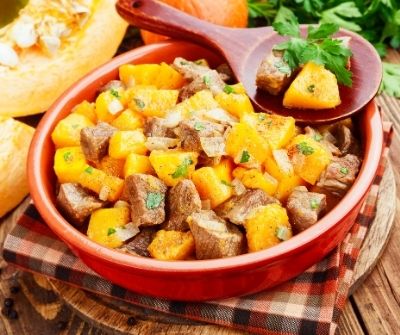 Pumpkin, Parsnip, and Squash Beef Stew