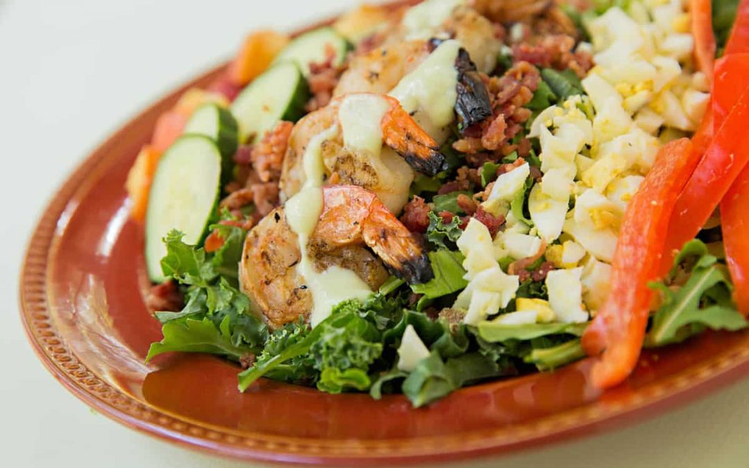 Shrimp Cobb Salad with Avocado Dressing