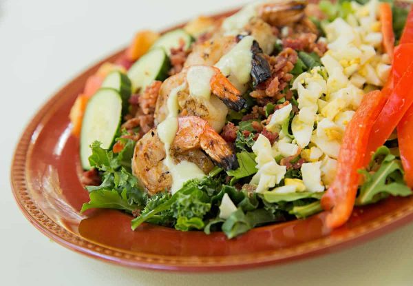 Shrimp Cobb Salad with Avocado Dressing Shrimp Cobb Salad with Avocado Dressing