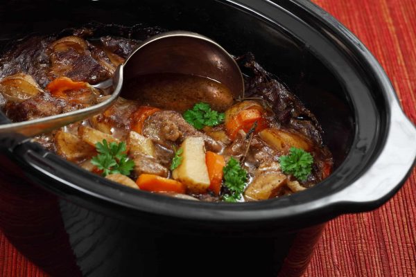 Irish stew in a slow cooker pot School House Crock!