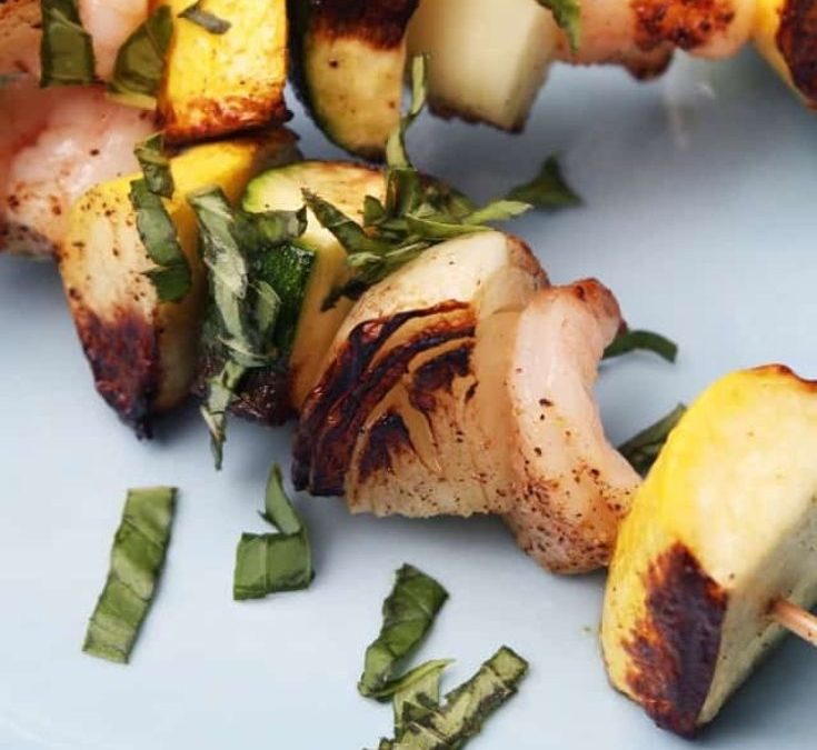 Zesty Shrimp and Squash Kabobs