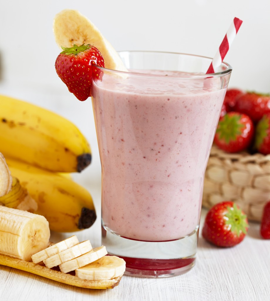 Strawberry Banana Smoothie made with fresh Ingredients