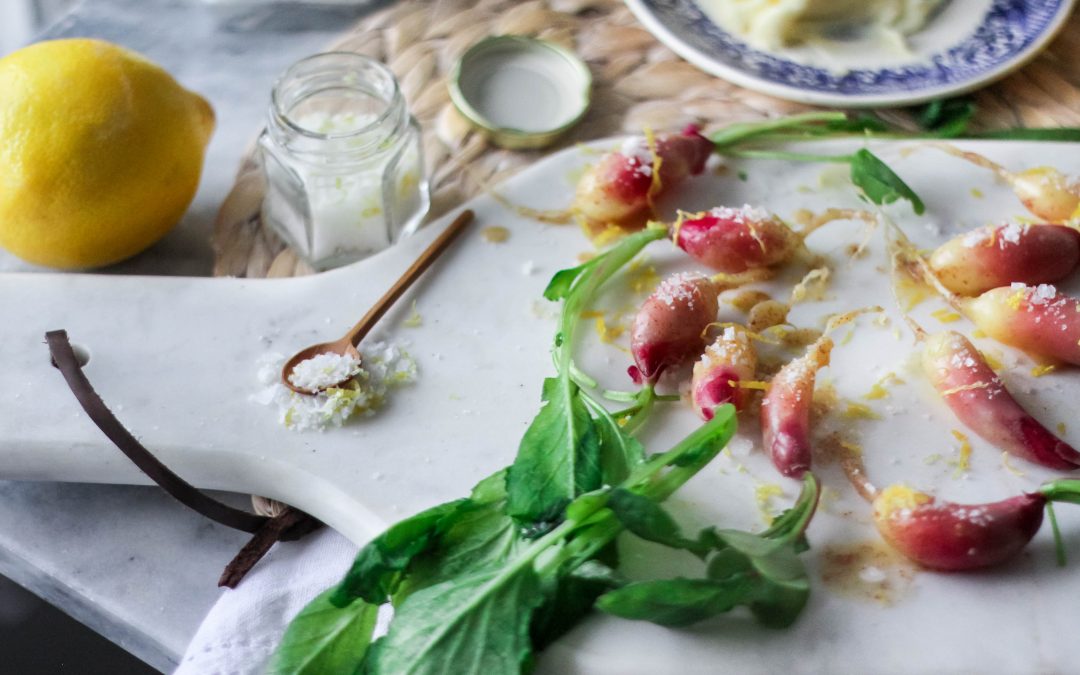 Brown Butter Dipped Lemony Radishes
