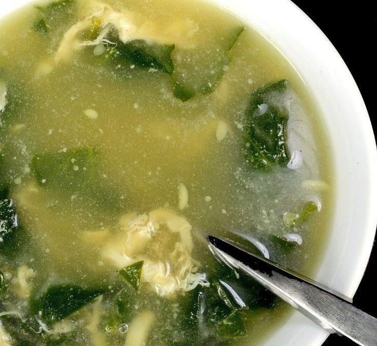 Chicken and Egg Drop Stew with Escarole