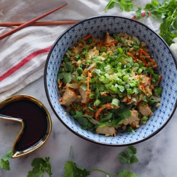 Chicken Fried “Rice” with Fresh Cilantro – Square