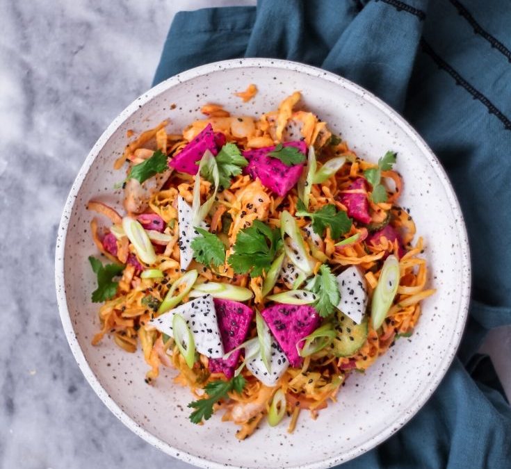 Curried Dragonfruit and Chicken Salad