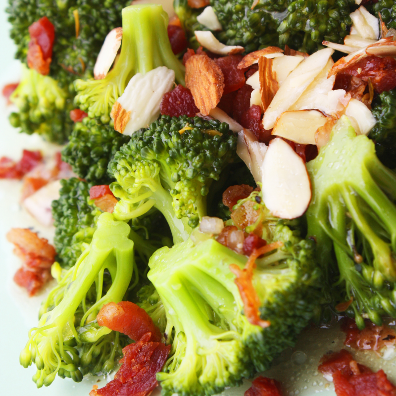 Bacon and Almond Broccoli Salad Saving Dinner
