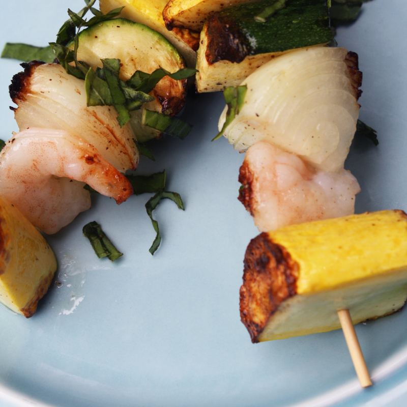 Zesty Shrimp and Squash Kabobs Saving Dinner