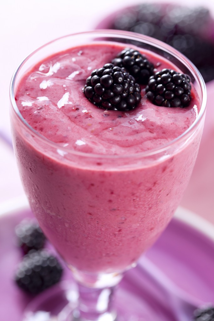 closeup of blackberry smoothie